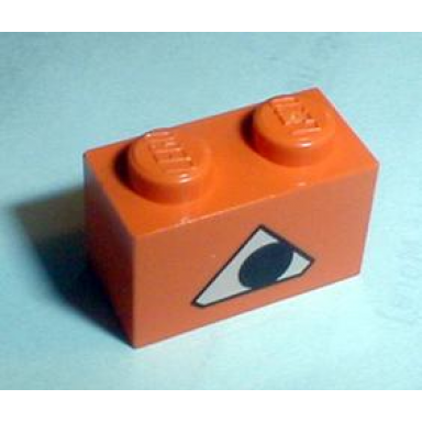 orange brick 1 x 2 with pumpkin jack o lantern eye pattern