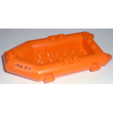 orange boat rubber raft small with rb-23 pattern on both sides stickers - set 7739