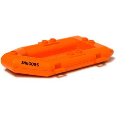 orange boat rubber raft small with jm60095 pattern on both sides stickers - set 60095