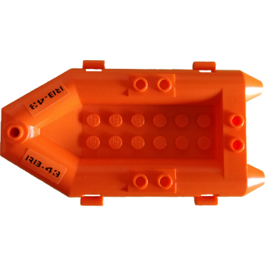 orange boat rubber raft small with rb-43 pattern on both sides stickers - set 4210