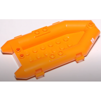 orange boat rubber raft small with white 08 pattern on both sides stickers - set 60167