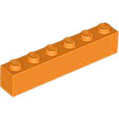 orange brick 1 x 6