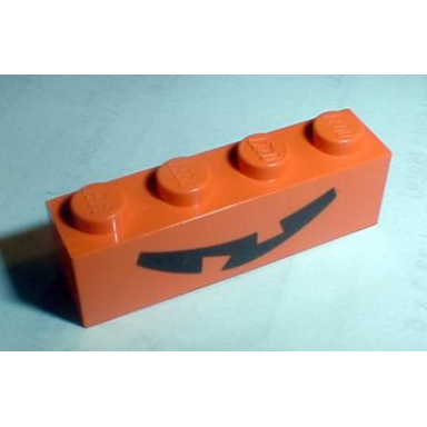 orange brick 1 x 4 with pumpkin jack o lantern mouth pattern