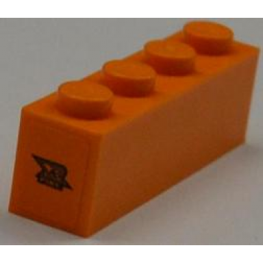 orange brick 1 x 4 with xr fuel on orange background pattern on both sides stickers - set 8186