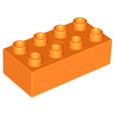 orange duplo brick 2 x 4