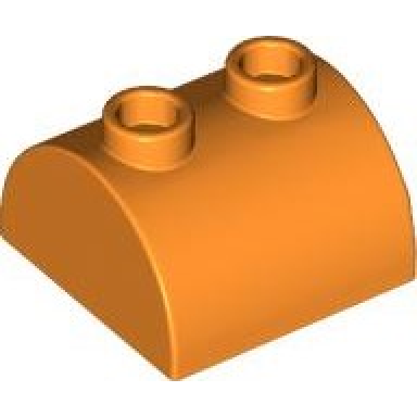orange slope curved 2 x 2 double with 2 hollow studs
