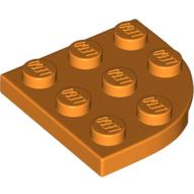 orange plate round corner 3 x 3