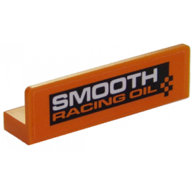orange panel 1 x 4 x 1 with white smooth and orange racing oil on black rectangle pattern sticker - set 60146