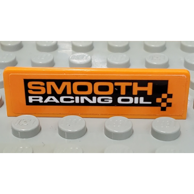 orange panel 1 x 4 x 1 with orange smooth and white racing oil on black rectangle pattern sticker - set 60103