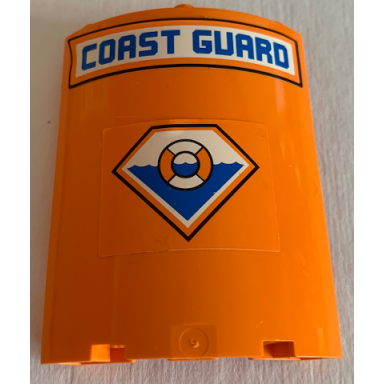 orange cylinder quarter 4 x 4 x 6 with coast guard and logo pattern stickers - set 4210
