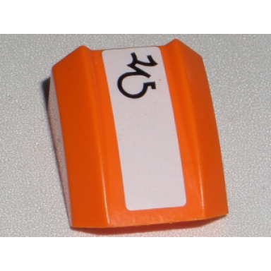 orange slope curved 2 x 2 lip with black alien character on white background pattern sticker - set 7962