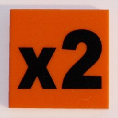 orange tile 2 x 2 with black x2 pattern