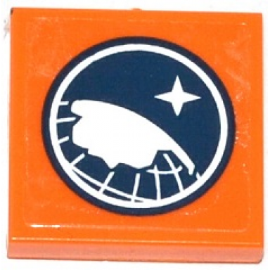 orange tile 2 x 2 with arctic explorer logo pattern sticker - set 60036