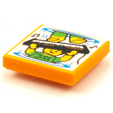 orange tile 2 x 2 with beatbit album cover - space warp keyboardist pattern