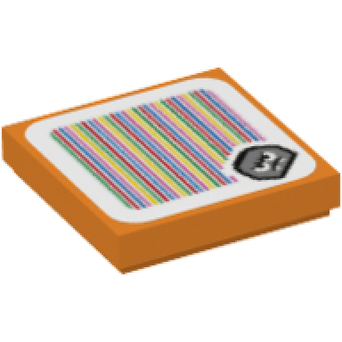 orange tile 2 x 2 with super mario scanner code goombrat pattern sticker - set 71402