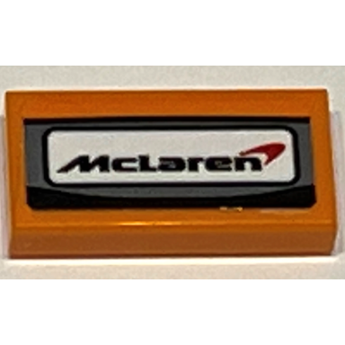 orange tile 1 x 2 with mclaren logo pattern sticker - set 75880