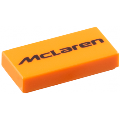 orange tile 1 x 2 with black mclaren pattern