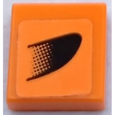 orange tile 1 x 1 with black air intake pattern model left side sticker - set 75880