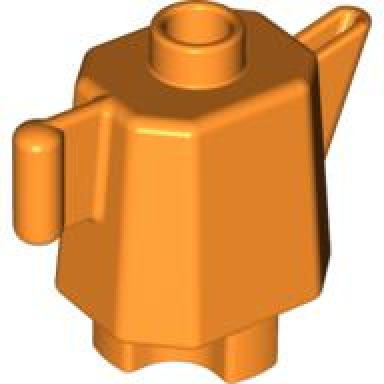 orange duplo utensil teapot coffeepot indented base