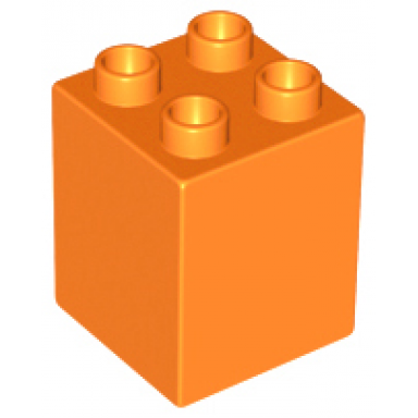 orange duplo brick 2 x 2 x 2