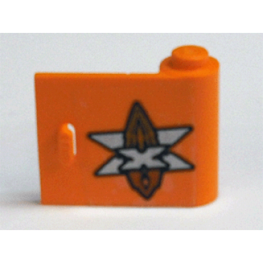 orange door 1 x 3 x 2 right with silver island xtreme stunts logo pattern sticker - set 6739