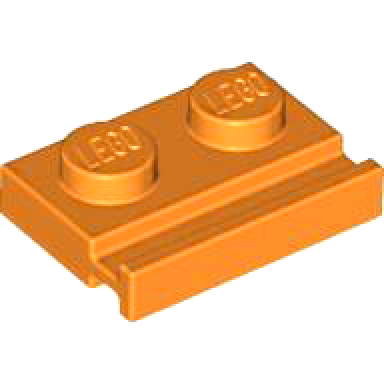 orange plate modified 1 x 2 with door rail