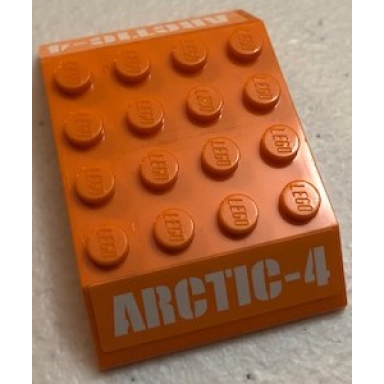 orange slope 45 6 x 4 double with white arctic-4 pattern on both sides stickers - set 60064