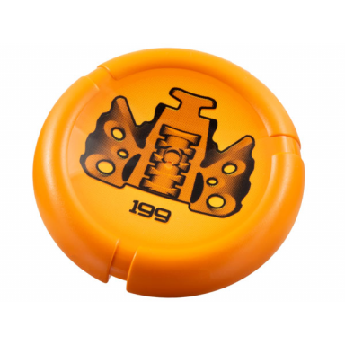 orange throwing disk with bionicle kanoka 199 disk of time pattern
