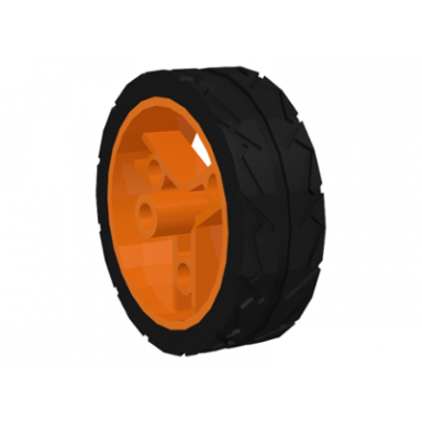 orange wheel 41mm znap thin tread with black tire 41mm directional tread 32247 bb0180