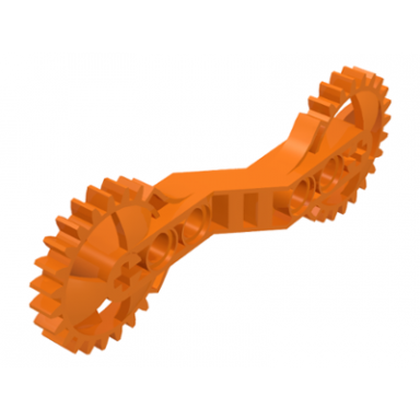 orange technic arm 1 x 7 x 3 with gear ends