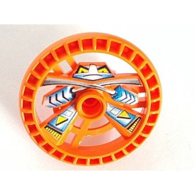 orange technic disk 5 x 5 - roborider talisman wheel ninja mold with robot pattern
