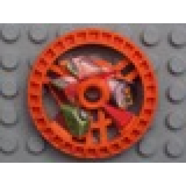 orange technic disk 5 x 5 - roborider talisman wheel fuel mold with robot pattern