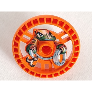 orange technic disk 5 x 5 - roborider talisman wheel rope mold with robot pattern
