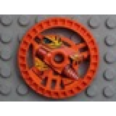 orange technic disk 5 x 5 - roborider talisman wheel driller mold with robot pattern