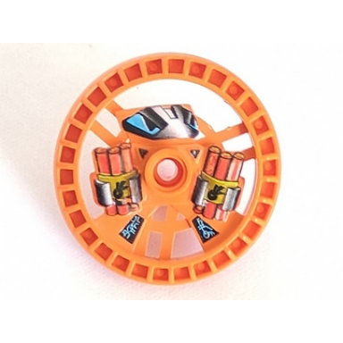 orange technic disk 5 x 5 - roborider talisman wheel dynamite mold with robot pattern