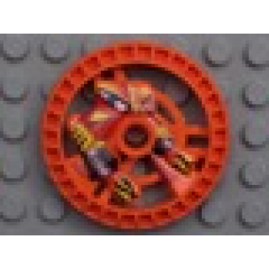 orange technic disk 5 x 5 - roborider talisman wheel flame mold with robot pattern