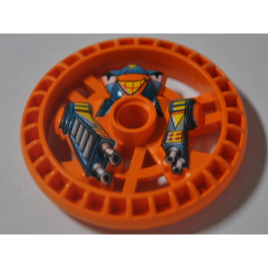 orange technic disk 5 x 5 - roborider talisman wheel stunner mold with robot pattern