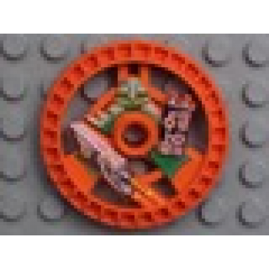 orange technic disk 5 x 5 - roborider talisman wheel laser mold with robot pattern