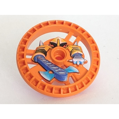 orange technic disk 5 x 5 - roborider talisman wheel axer mold with robot pattern