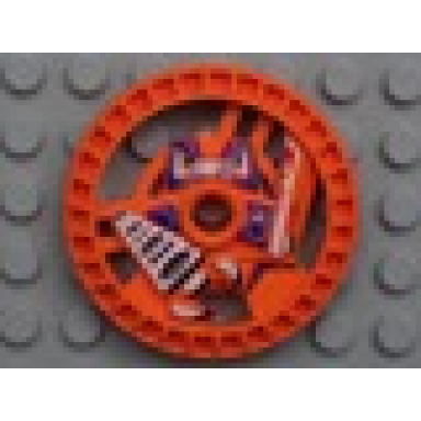 orange technic disk 5 x 5 - roborider talisman wheel grab mold with robot pattern