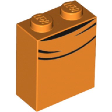 orange brick 1 x 2 x 2 with inside stud holder with curved black lines pattern brickheadz goofy turtleneck jumper