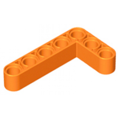 orange technic liftarm modified bent thick l-shape 3 x 5