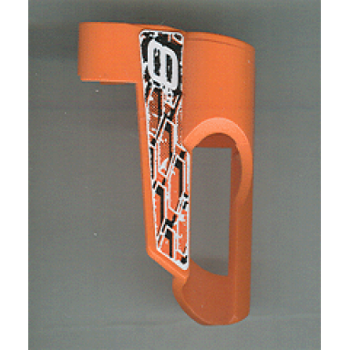 orange technic panel fairing 5 small short large hole side a with number 8 white and black hexagons pattern sticker - set 8471