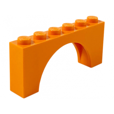 orange arch 1 x 6 x 2 - thick top with reinforced underside