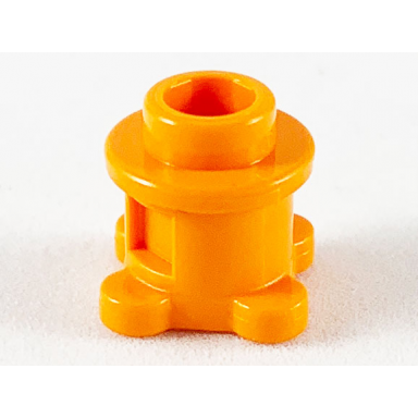 orange brick round 1 x 1 x 2 3 with flower edge 4 knobs on base