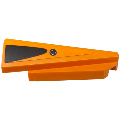 orange wedge 5 x 1 x 1 1 3 with 4 x 1 base right with black triangle with rounded end window frame and fuel filler cap pattern sticker - set 76918