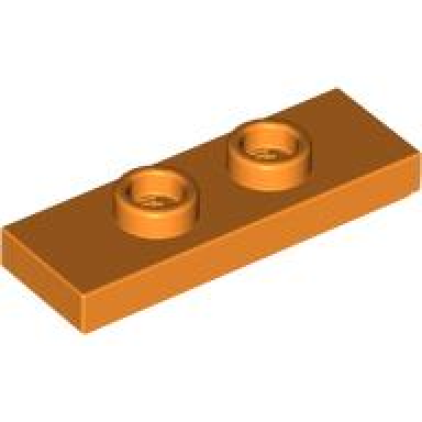 orange plate modified 1 x 3 with 2 studs double jumper