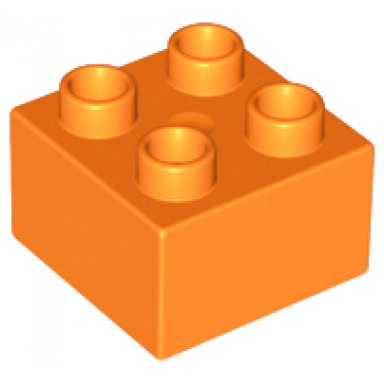 orange duplo brick 2 x 2