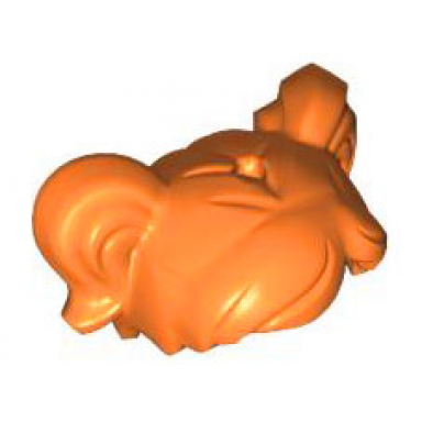orange minifigure hair short parted with two pigtails hole on top