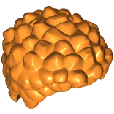 orange minifigure hair coiled and short